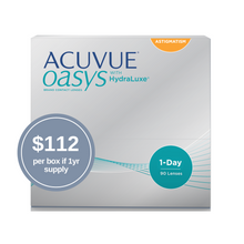 Load image into Gallery viewer, ACUVUE OASYS® 1-DAY with HydraLuxe™ for Astigmatism 90pk