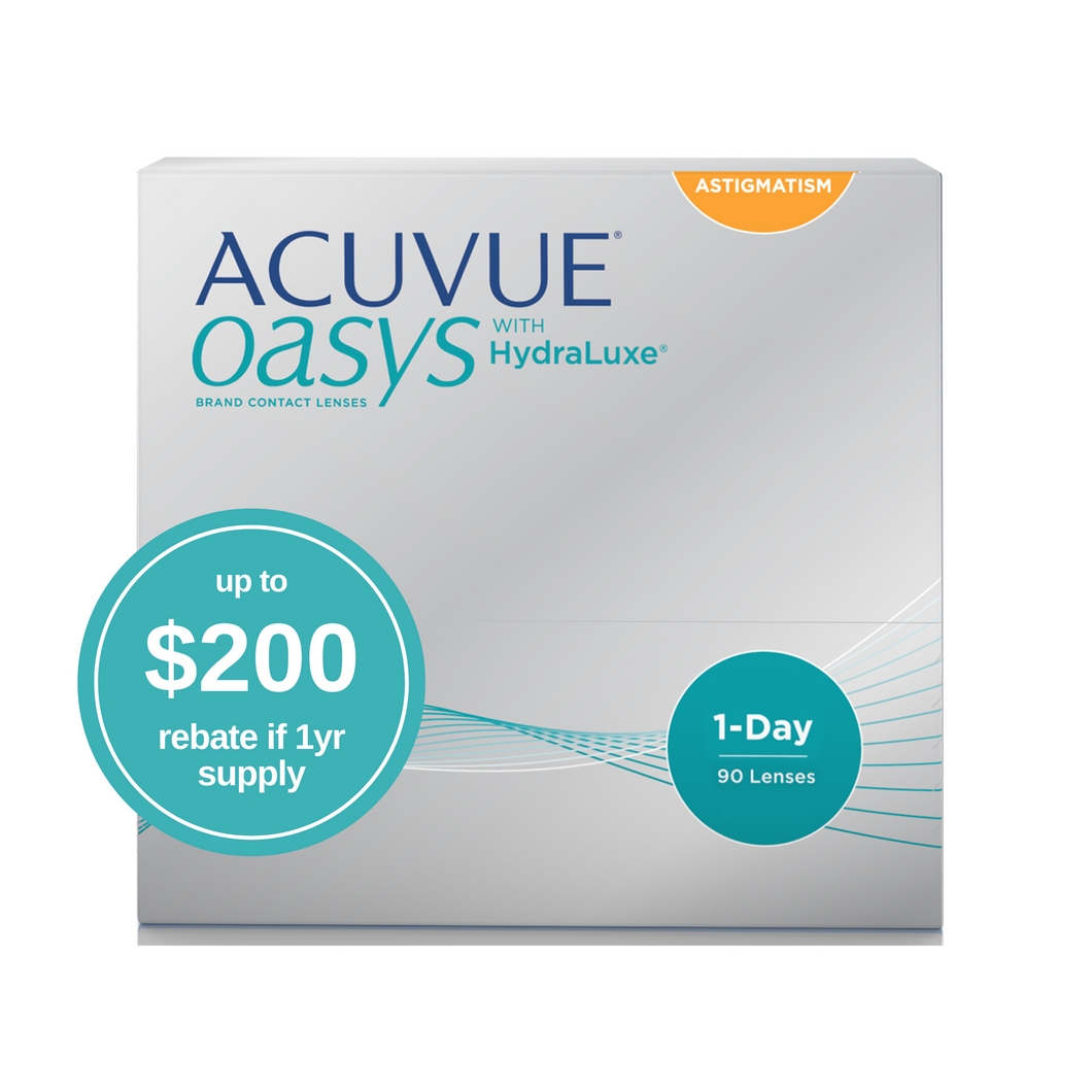 ACUVUE OASYS® 1-DAY with HydraLuxe™ for Astigmatism 90pk