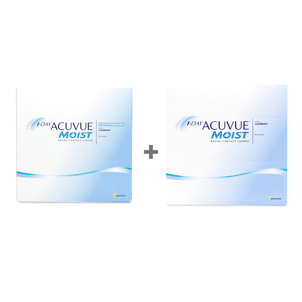 1-DAY ACUVUE® MOIST + 1-DAY ACUVUE® MOIST for Astigmatism