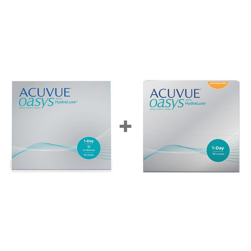 ACUVUE OASYS® 1-DAY with HydraLuxe™ + ACUVUE OASYS® 1-DAY with HydraLuxe™ for Astigmatism